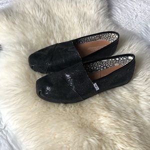 Toms Black Glitter Classics - Women // 8.5